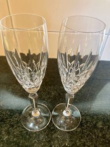 Pair of vintage Waterford champagne glasses