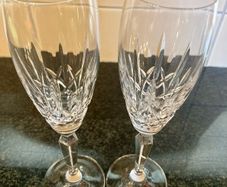 Pair of vintage Waterford champagne glasses