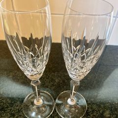 Pair of vintage Waterford champagne glasses