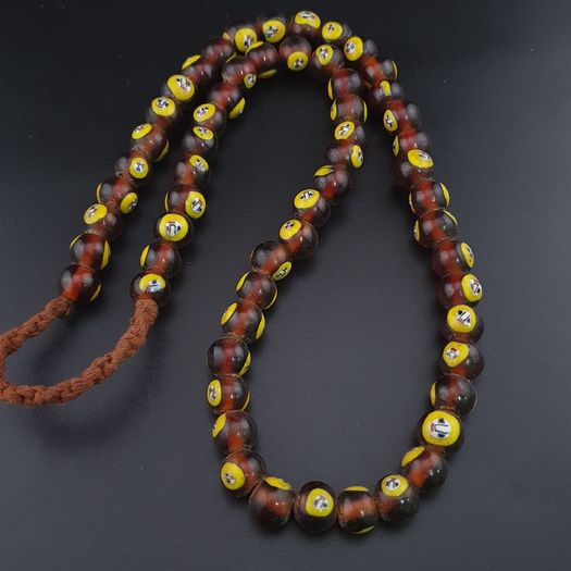 Vintage Middle Eastern Old Face Glass Beads Necklace
