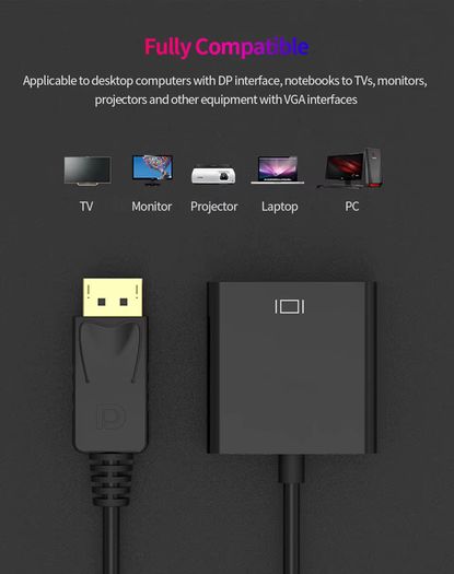 DisplayPort Display Port DP to VGA Adapter Cable For Projector DTV TV HDVD Laptop DP Male to VGA Female Converter Adapter Cable