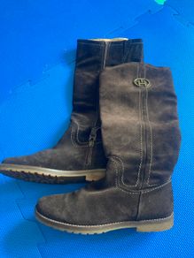 TOMMY HILFIGER Suede Boots in chocolate brown with TH logo