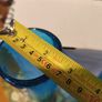 Pair of mid century blue glass vases, Art Glass Soda Bubbles Glass Vase Turquoise Drunken Glass Vase, bubbles trapped in the glass Image 4