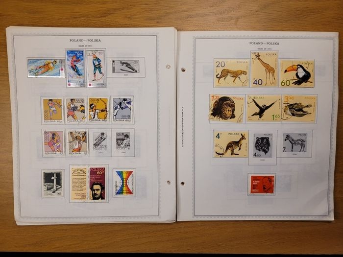 Poland 1946 -1983  Minkus Stamp album pages partially filled