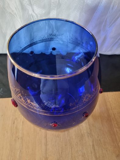 Large vintage Bohemia glass goblet