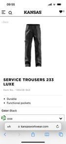 Fristads Service Trousers 233 Luxe black C56 UK40