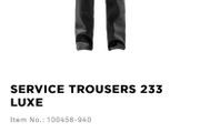 Fristads Service Trousers 233 Luxe black C56 UK40