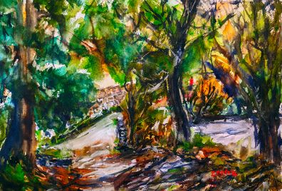 Old weir bridge Killarney watercolour