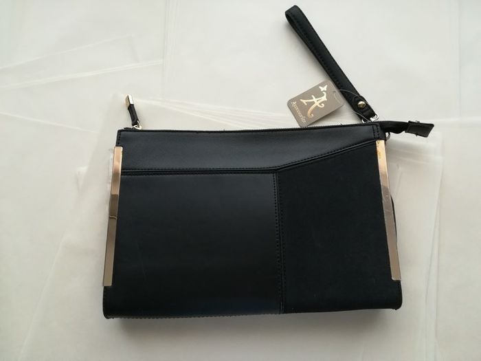 Silver-black Zara dress size M(12) with matching clutch and necklace