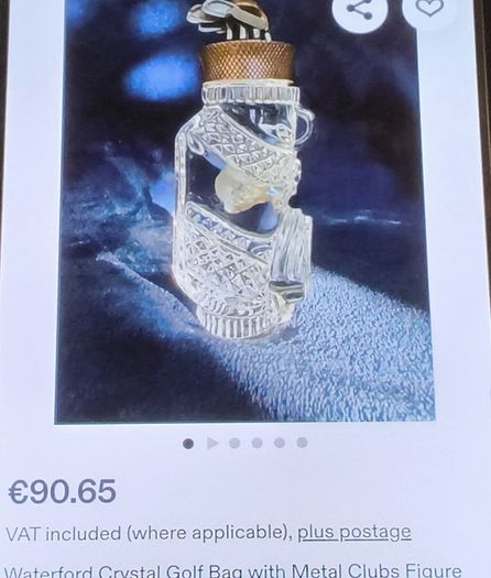 nice collectable WATERFORD CRYSTAL golf bag