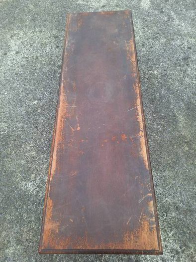 Antique wooden coffee table in need of restoration