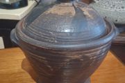 Art Pottery Lidded Pot signed LFF?