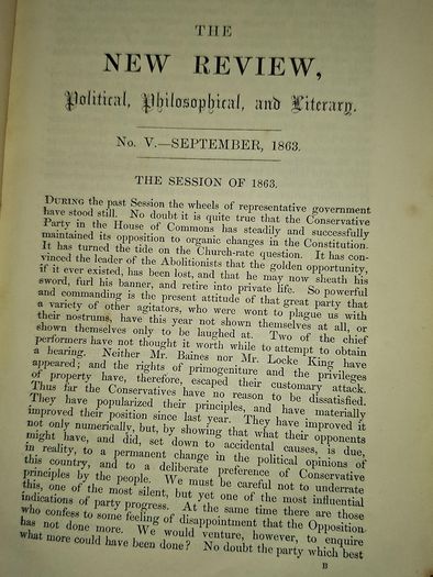 The New The New Review, Political, Philosophical, and Literary, Volume II, published in 1863 Leather Spine Hardback, puThe New Review, Political, Philosophical, and Literary, Volume II, published in 1863 Leather Spine Hardback, published in Dublin by Hodg