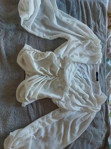 Quiz Cream Rauched Top