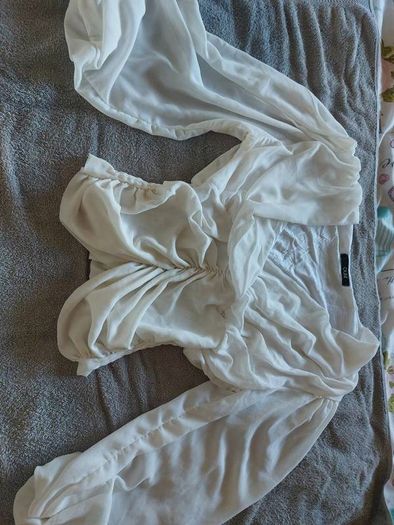 Quiz Cream Rauched Top
