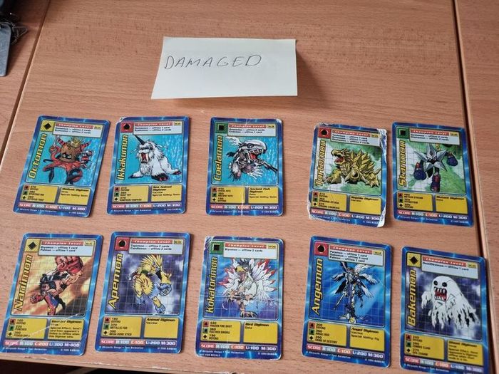 13 Champion level Digimon cards. 1999.