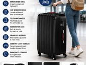 XL 90L Hard Shell Suitcase with 360deg  Spinner Wheels & Combination Lock