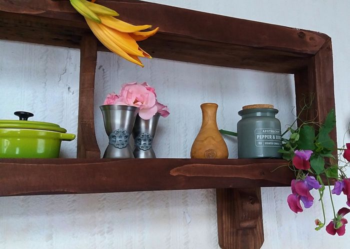 NEW Rustic Cubby Box Floating Shelf