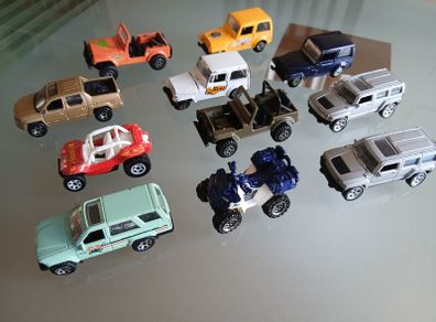 11 Off-road Jeeps And 4x4 Toy Cars Lot 1:64