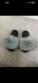 Fluffy grey sliders