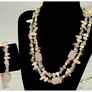 Vintage Two Strand Natural Rose Quartz Necklace & Bracelet Image 3