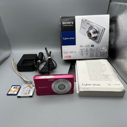 Sony DSC-W610 14.1MP Digital Camera Pink - Boxed - Full Kit
