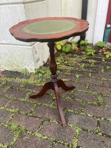 Leather top side table
