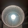 Silver Table Lamp with pink textured shade Image 3