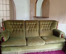 three piece suite and footstool