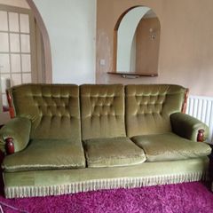 three piece suite and footstool