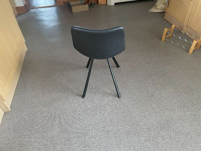 6 Dining Chairs for Sale  Dark Grey Leatherette