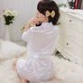 Wedding Women Sexy Long Satin Dressing Gown Bath Robe Babydoll Lingerie Nightdress Image 5