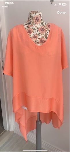 top asymmetrical tunic top free size 14/16