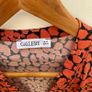 Gallery Coral & Black Abstract Print Long Sleeve Midi Shirt Dress Image 3