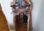 Bog oak mirror