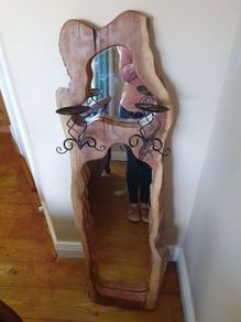 Bog oak mirror