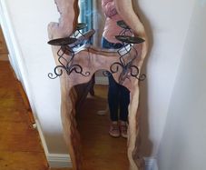 Bog oak mirror