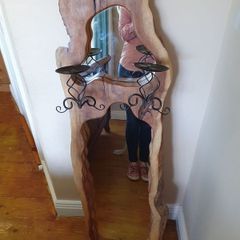 Bog oak mirror