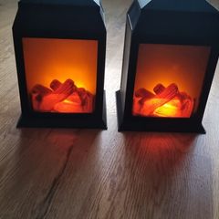 Log fire lamps:pairs Battery operated