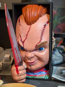 Chucky Book Nook - Horror Bookshelf Insert - Hand Painted Resin Figure