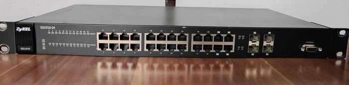 Zyxel 24 port gigabit Ethernet switch.