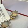 Ethiopian Opal & White Zircon Forest Dew Earring Sterling Silver Image 7