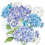 Birthday mothers day decorative summer brand new gift pillar candle blue hydrangea flowers Image 5