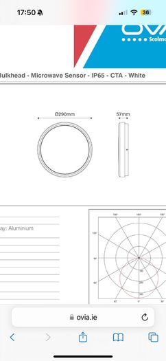 Ovia 16W Led Sensor Ceiling Light