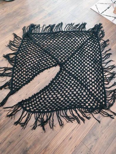 Hand kneated- black scarf