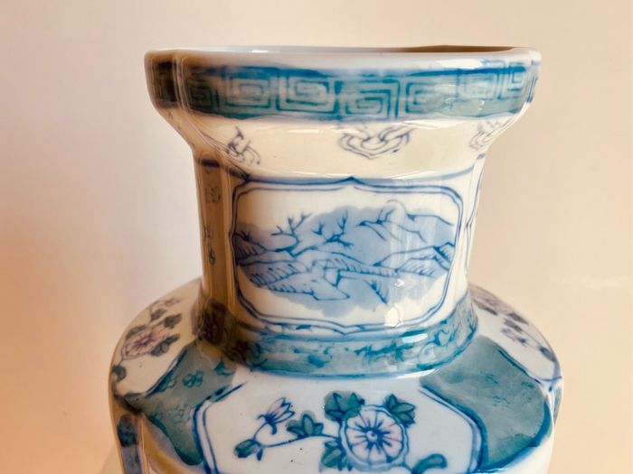 Large Chinese Porcelain Phoenix and Peony Vase 38cm Chinoiserie Decor