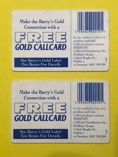 Callcard 1118 Barrys Tea Gemplus Variations