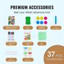 Art Easel for Kids 3-in-1 Wooden Double-Sided Kid's Art Easel with Magnetic Whiteboard, Chalkboard & Paper Roll, Adjustable Standing Drawing Board with Painting Accessories for Boys and Girls Image 4