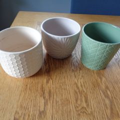 Ceramic Flower Pots x 3 for Sale