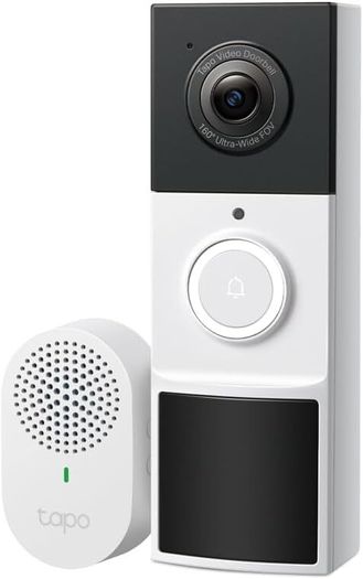 Tapo TD21 Battery Video Doorbell Wireless 2K 3MP Ultra-Clear Doorbell Camera, Ring Chime Included, Color Night, 160  DFOV Ultra-Wide, TP-Link Free AI Detection,IP65, 6-Month Battery,No Monthly Fee